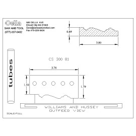 Williams and Hussey W&H shop fox molder knives CS 300 81 casing 11/16" x 3"